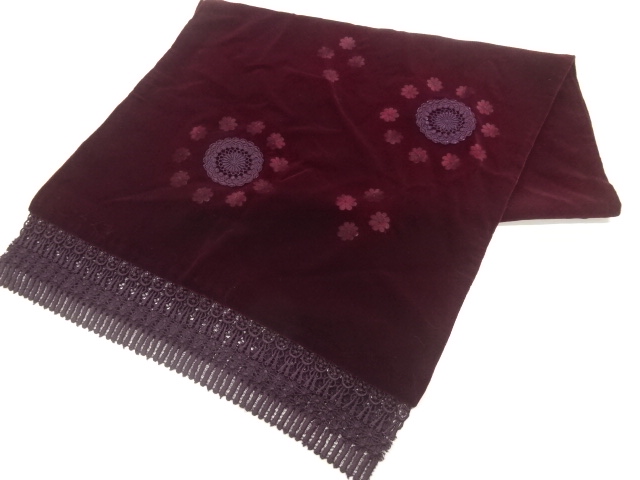 ビロードレース花模様ショール